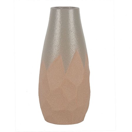 VASO DE CERAMICA TERRACOTA E PRATA