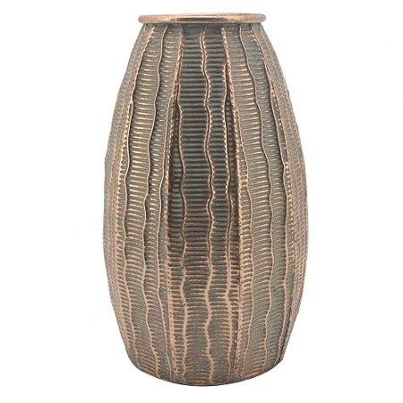 VASO DE METAL RUSTICO DE METAL BRONZE