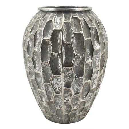 VASO DE METAL PRATA 32,5CM X 32,5CM X 44CM
