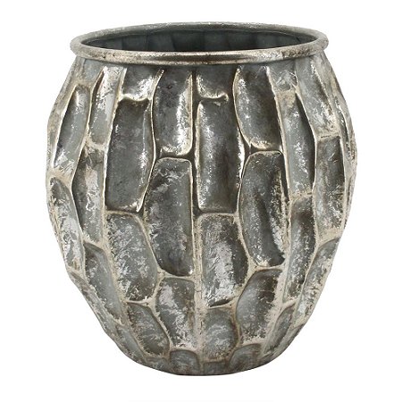 VASO DE METAL PRATA 28CM X 28CM X 27,5CM