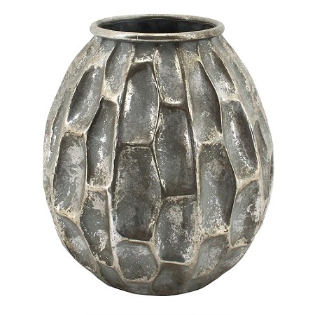 VASO DE METAL PRATA 18CM X 18CM X 30CM