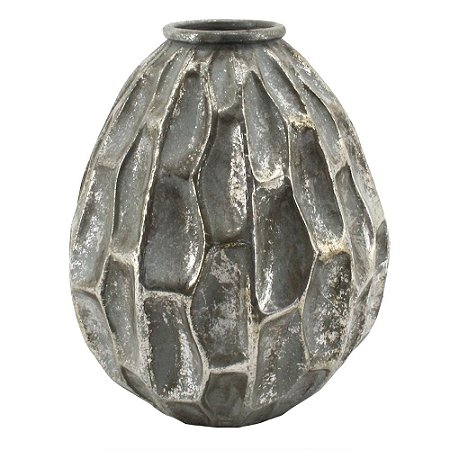 VASO DE METAL PRATA 23CM X 23CM X 25CM