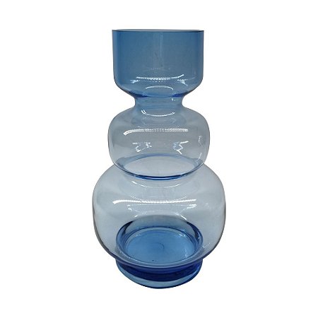VASO DE VIDRO TRANSPARENTE AZUL