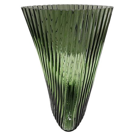 VASO DE VIDRO TRANSPARENTE VERDE 22CM X 22CM X 30CM