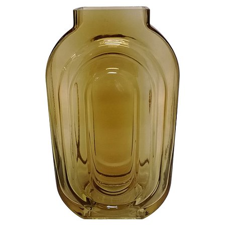 VASO DE VIDRO TRANSPARENTE AMBAR 16CM X 7.5CM X 30CM