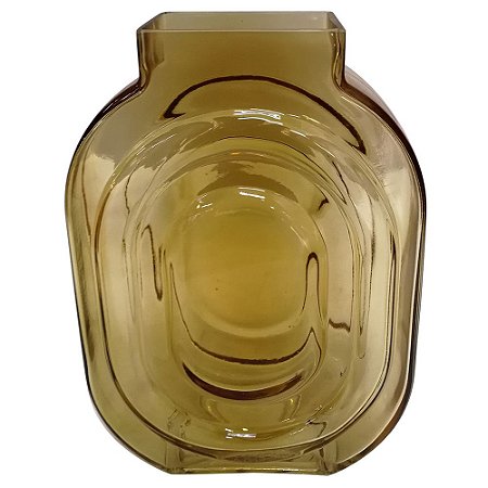 VASO DE VIDRO TRANSPARENTE AMBAR 18CM X 7.5CM X 25CM