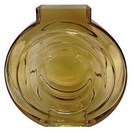 VASO DE VIDRO TRANSPARENTE AMBAR 20CM X 7.5CM X 20CM