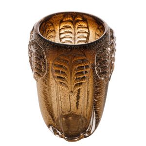 VASO DE VIDRO SODO-CÁLCICO LEAF MARROM 14,5x20,5cm