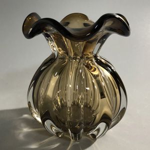 VASO DE VIDRO SODO-CÁLCICO ITALY MARROM 11,5x13cm