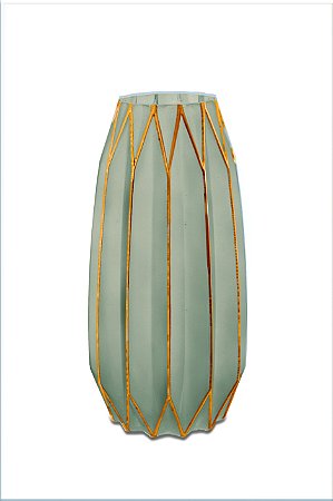 VASO FENDI E DOURADO EM VIDRO