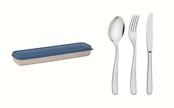 CJ.TALHER.ACO INOX C/ESTOJO TP.AZUL