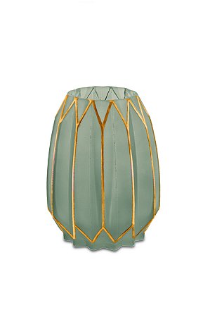 VASO FENDI E DOURADO EM VIDRO