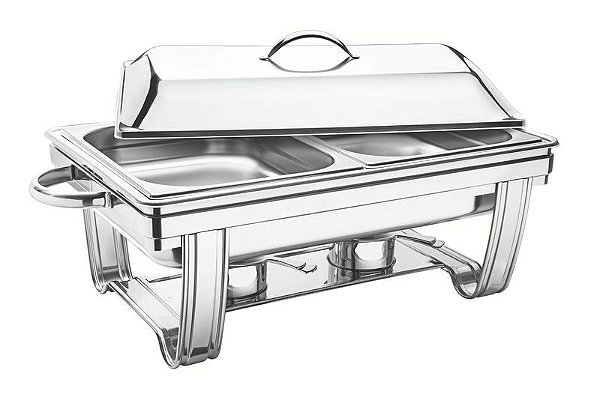 RECHAUD RETANG.ACO INOX 2 CUBAS 1/2