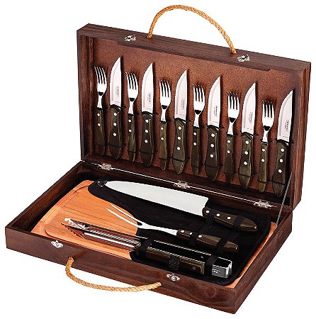 KIT CHURRASCO INOX 17PC POLYWO CAS