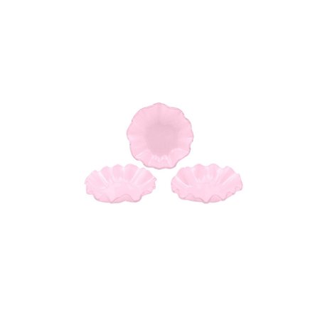 CONJ. 03 CUMBUCAS DE VIDROS ONDULADAS PEQ. ROSA