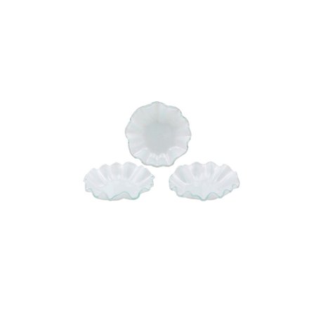 CONJ. 03 CUMBUCAS DE VIDROS ONDULADAS PEQ. BRANCO