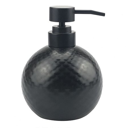 PORTA SABONETE LIQUIDO DE PORCELANA PRETO 10CM X 10CM X 13CM