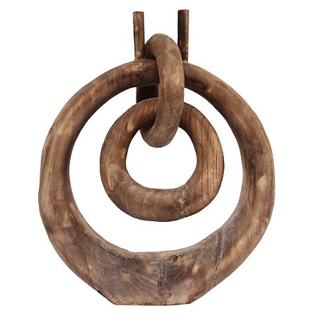 PECA DECORATIVA DE MADEIRA 33CM X 8CM X 40CM