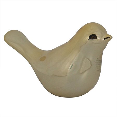 PASSARO DE CERAMICA DOURADO 19CM X 7,5CM X 11CM