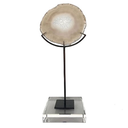 PEDRA NATURAL DECORATIVA AGATA BEGE 14CM X 10CM X 28CM