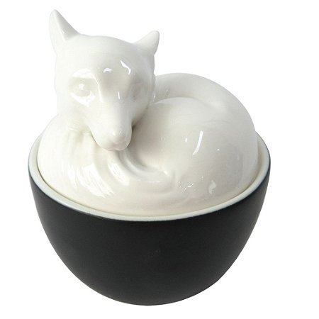 POTE DE PORCELANA RAPOSA 12CM X 12CM X 14CM