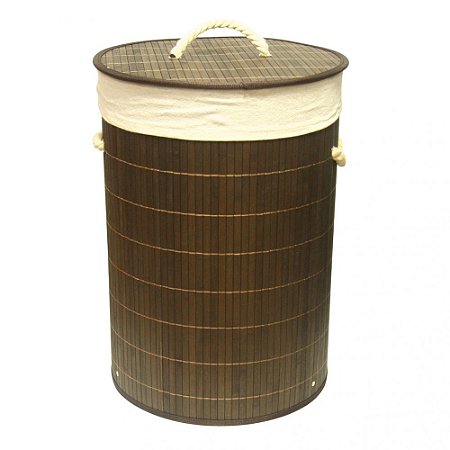 CESTO DE BAMBU COM TAMPA 35CM X 50CM
