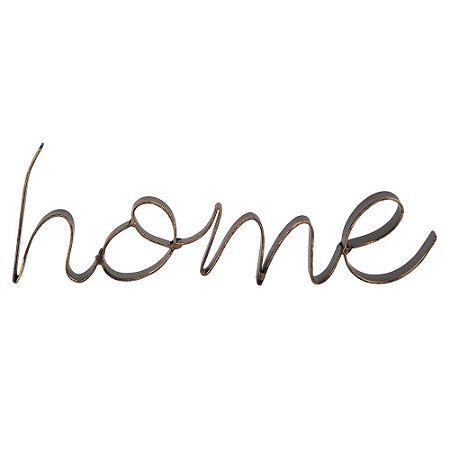 PECA DECORATIVA DE METAL - HOME 25,5CM X 1,5CM X 8,5CM