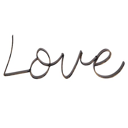 PECA DECORATIVA DE METAL - LOVE 23CM X 1,5CM X 8,5CM