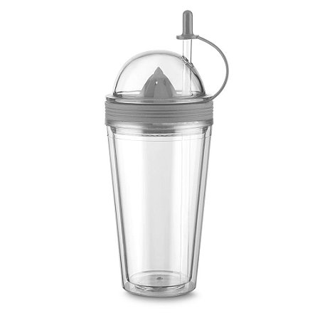 COPO PLASTICO COM ESPREMEDOR 500ML CINZA CO8100