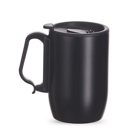 CANECA AÇO INOX PAREDE DUPLA 350ML PRETO CA8200