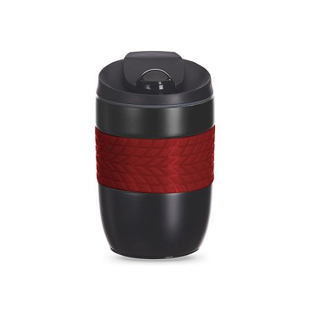 CANECA AÇO INOX PAREDE DUPLA 260ML VERMELHO CA8100
