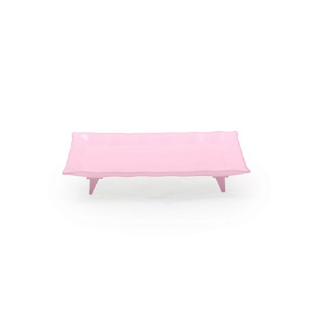 PRATO DE VIDRO RETANGULAR M ROSA