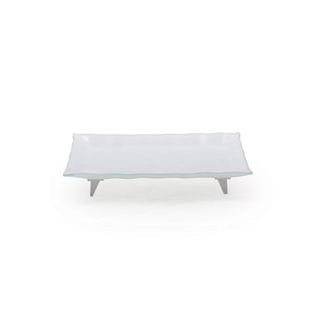 PRATO DE VIDRO RETANGULAR M BRANCO