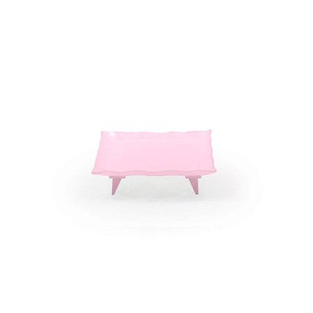 PRATO DE VIDRO QUADRADO PEQUENO ROSA