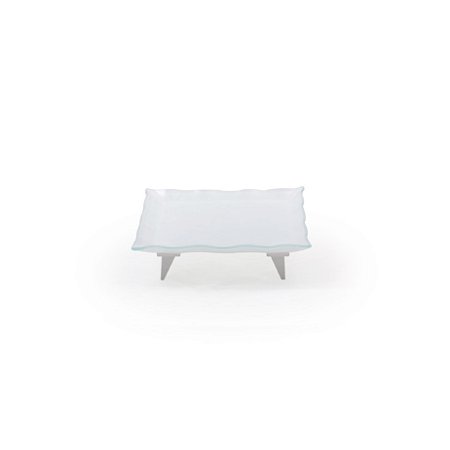 PRATO DE VIDRO QUADRADO PEQUENO BRANCO