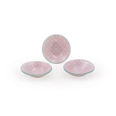 CONJ. COM 03 MINI CUMBUCAS DE VIDRO - ROSA