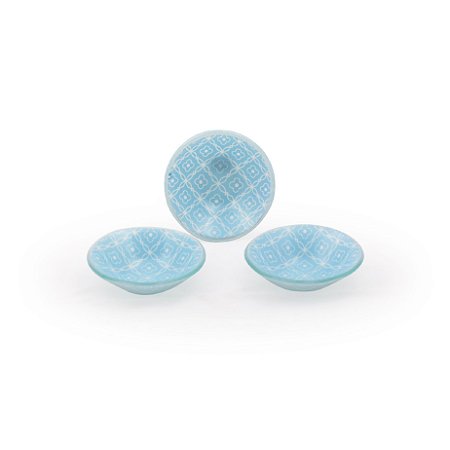 CONJ. COM 03 MINI CUMBUCAS DE VIDRO - AZUL