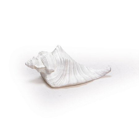 ORNAMENTO DE RESINA MODELO - CARACOL MEDIA BRANCO