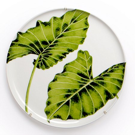 PRATO DE PORCELANA 23 CM - 2 FOLHAS