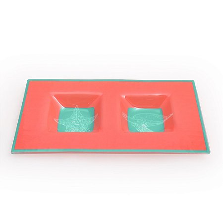 ORNAMENTOS DE VIDRO RETANGULAR COM 02 DIVISORIAS