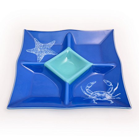 ORNAMENTOS DE VIDRO QUADRADO COM 5 DIVISORIAS