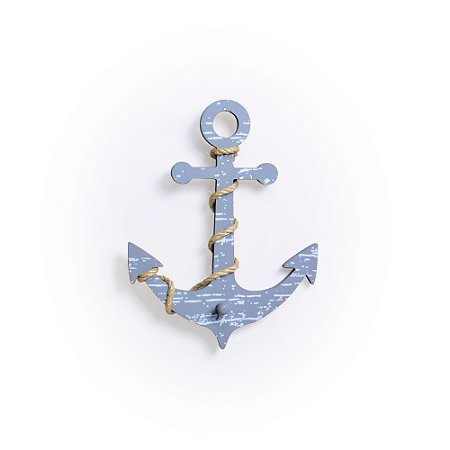 ORNAMENTO DE MADEIRA COM 03 GANCHOS - ANCORA M