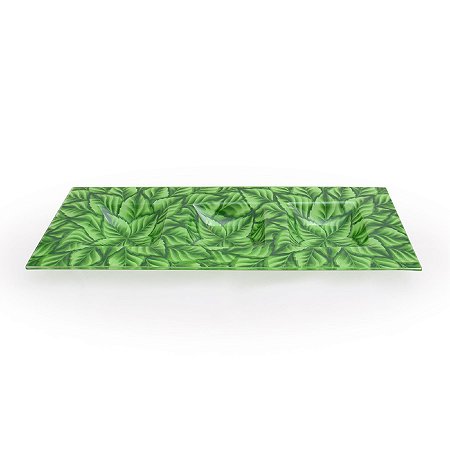 ORNAMENTO RETANGULAR DE VIDRO COM 3 DIVISORIAS - F