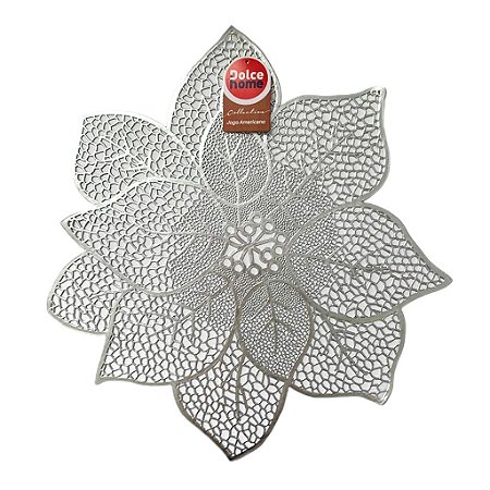 JOGO AMERICANO FLOWER PRATA 38CM