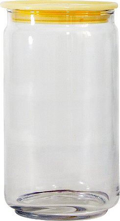 POTE DE VIDRO TAMPA COLORIDA CANARY - 1 LITRO