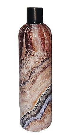 VASO MARMORIZADO E PRETO 8X8X28CM