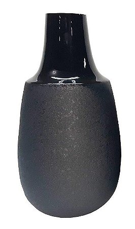 VASO TEXTURIZADO PRETO 19X19X36CM