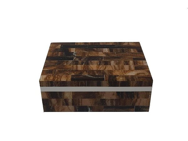 CAIXA DE MADEIRA DE RESINA 20X15X8CM