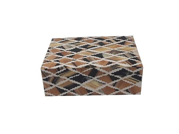 CAIXA DE MADEIRA DE RESINA 18X13X6CM