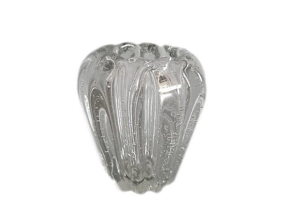 VASO DE VIDRO INSPIRADO NO MURANO TRANSPARENTE VENEZA - 11X11X12